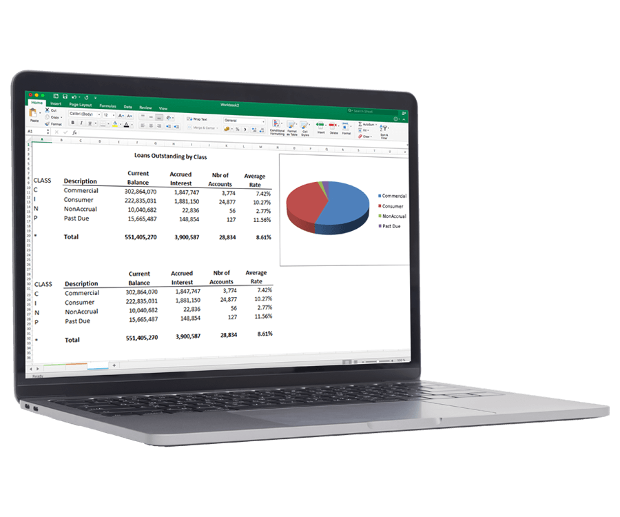 Real-time reporting software for banking and finance
