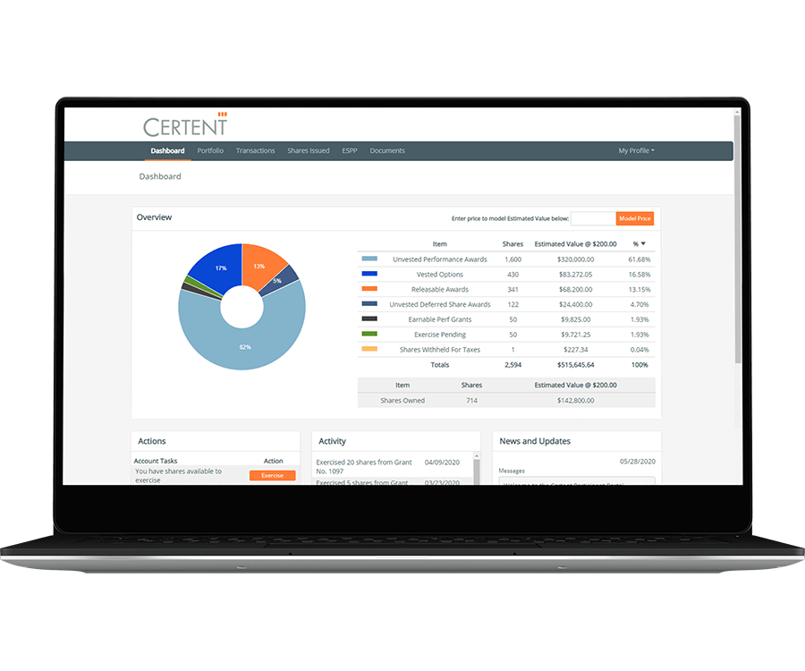 Certent Equity Management Self Service Participant Portal (1)