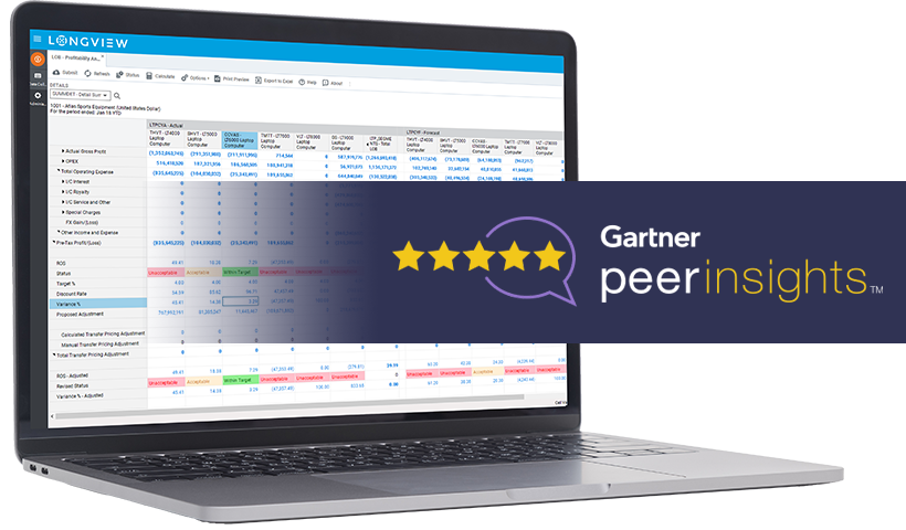 Transferpricing Squeeze Quote Gartner 5 Star Peer Badge Laptop